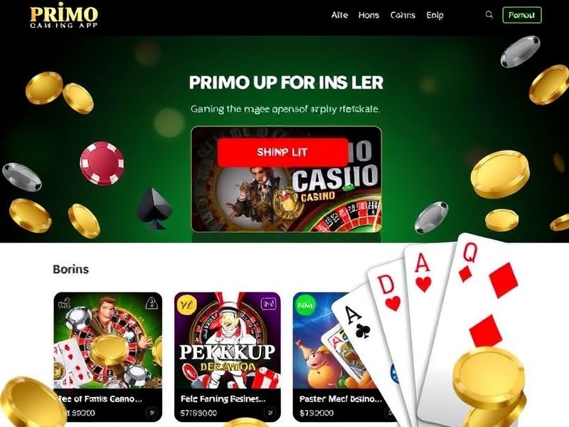 Discover Primo Gaming App, the ultimate online gambling platform offering a vast selection of casino games,-slot machines, poker, and sports betting. Play real money games securely on your device with top-tier entertainment options.
